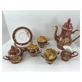 Vintage Burgundy Coffee Set
