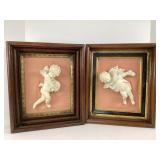 Framed Plaster Cherubs