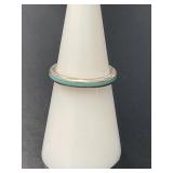 Tiffany Sterling and Turquoise Enamel Ring