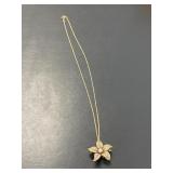 14 KT Seed Pearl Pendant and Chain
