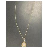 14 KT Pear Shaped Opal Pendant and Chain