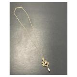 14 KT Vintage Pearl, Seed Pearl Pendant and Chain