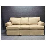 Bassett Furn Pale Yellow Three Seat Sofa