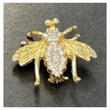 Diamond Bee Brooch or Pin