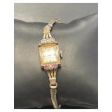14 KT Alben Diamond and Ruby Incabloc Watch