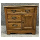 Vintage Oak Washstand Cabinet