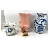 Three Vases and Figurine