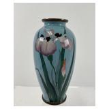 Japanese Cloisonnï¿½ Iris Vase Gonda Hirosuke