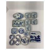 Assorted Blue and White Ceramic Pieces