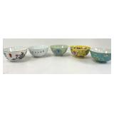 Five Decorative Bowls All with Asian Themes