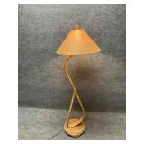 Vintage Sculptural Bentwood and Rattan Floor Lamp