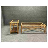 Mid-Century Rattan Coffee and End Tables