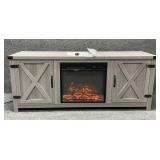 Modern Farmhouse Media Console with Fireplace