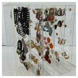 Earrings and Lucite Display