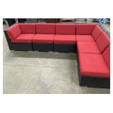 Six Piece Wicker Like Sectional Patio Set