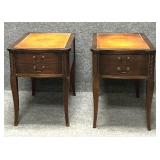 Pair of Vintage Mahogany Wood End Tables