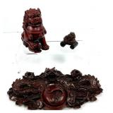Chinese Resin Dragon Pen and Inkwell