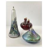 Art Glass and Pottery Oil Lamps