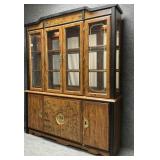 Two Piece Chinoiserie China Cabinet