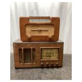 Pair of Wood Tabletop Radios