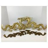 Brass Chinese Brass Dragon Wall Hangings