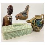 Vintage Lidded Ashtray and Mixed Home Decor