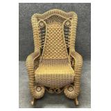 Late 19th Century Victorian Wicker Rocking Chair