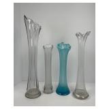 Four Swung Glass Vases
