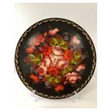 Signed Metal Tole-Painted Platter