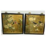 Asian Style Decorative Metallic Art Panels