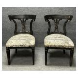 Pair of Black Distressed Vintage Wood Chairs