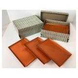 Orange Japanese Lacquerware Serving Trays