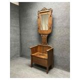 Antique Victorian Style Oak Hall Tree