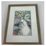 Watercolor of Waterfall by Jane Myers
