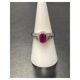 D'Joy Niassa Ruby and White Zircon Ring