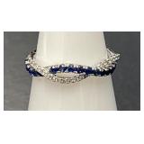 14 KT Sapphire and Diamond Band