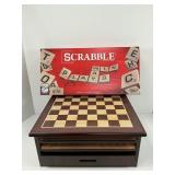 12-In-1 Wood Game Center and Scrabble Game
