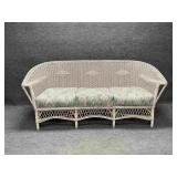 Vintage Wicker White Three Seat Sofa