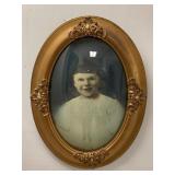 Oval Framed Bubble Glass Portrait