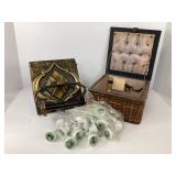 Vintage Sewing Box Knobs and Toilet Tissue Holder