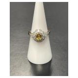 D'Joy Brazilian Heliodar and White Zircon Ring