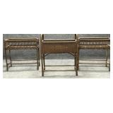 Set of Three Vintage Wicker Planter Stands