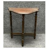 Vintage Wood Demilune Accent Table