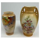 Two Hand Painted Vases