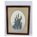 Watercolor of Castle by J. Hinerman 1990