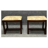 Matched Pair of Traditional Mahogany Stools