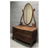 Two Piece Antique Oak Dresser