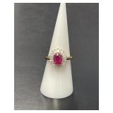 D'Joy Premium Niassa Ruby and Moisannite Ring