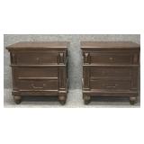 Pair of Klaussner Dark Wood Night Stands