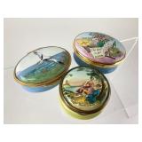 Three Porcelain Trinket Bixes